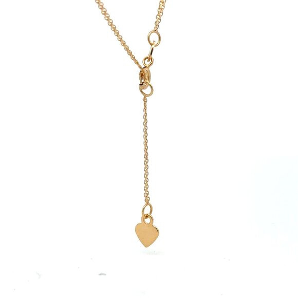 18K Gold Necklace Chain Wish Cubic Zirconia 17 inches 1 inch extension 2.43 gram - Picture 6 of 6